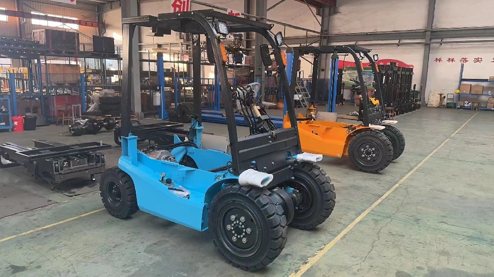 Why do forklifts use solid rubber tires?